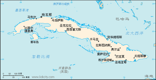 古巴共和国地图
