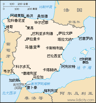西班牙地图高清版大图图片